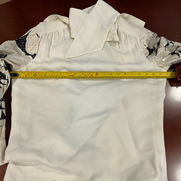 Vintage Marcel Fenez by Roland Klein Cream Maxi Dress, Statement Sleeve size M/L - Picture 4 of 6